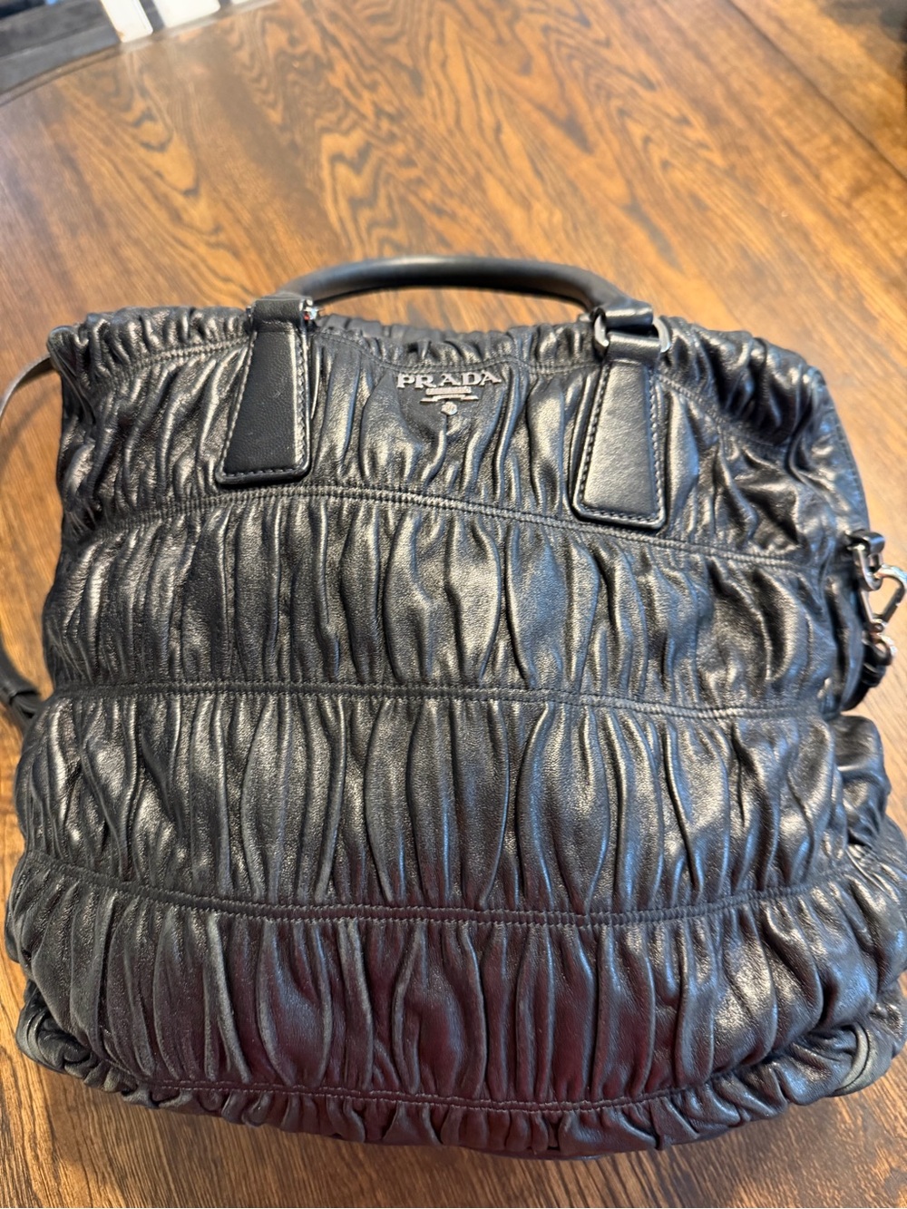 Prada Black Gaufre-Style Shoulder Bag